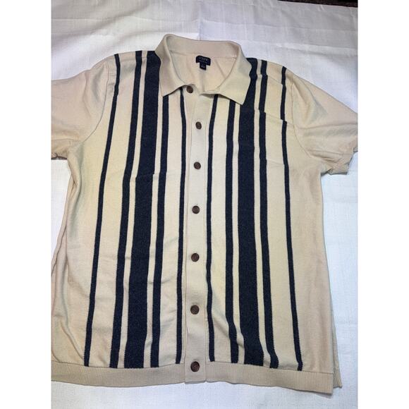 J. Crew Factory Store Other - J Crew Factory Mens Striped Button Front Sweater Retro Look Size L